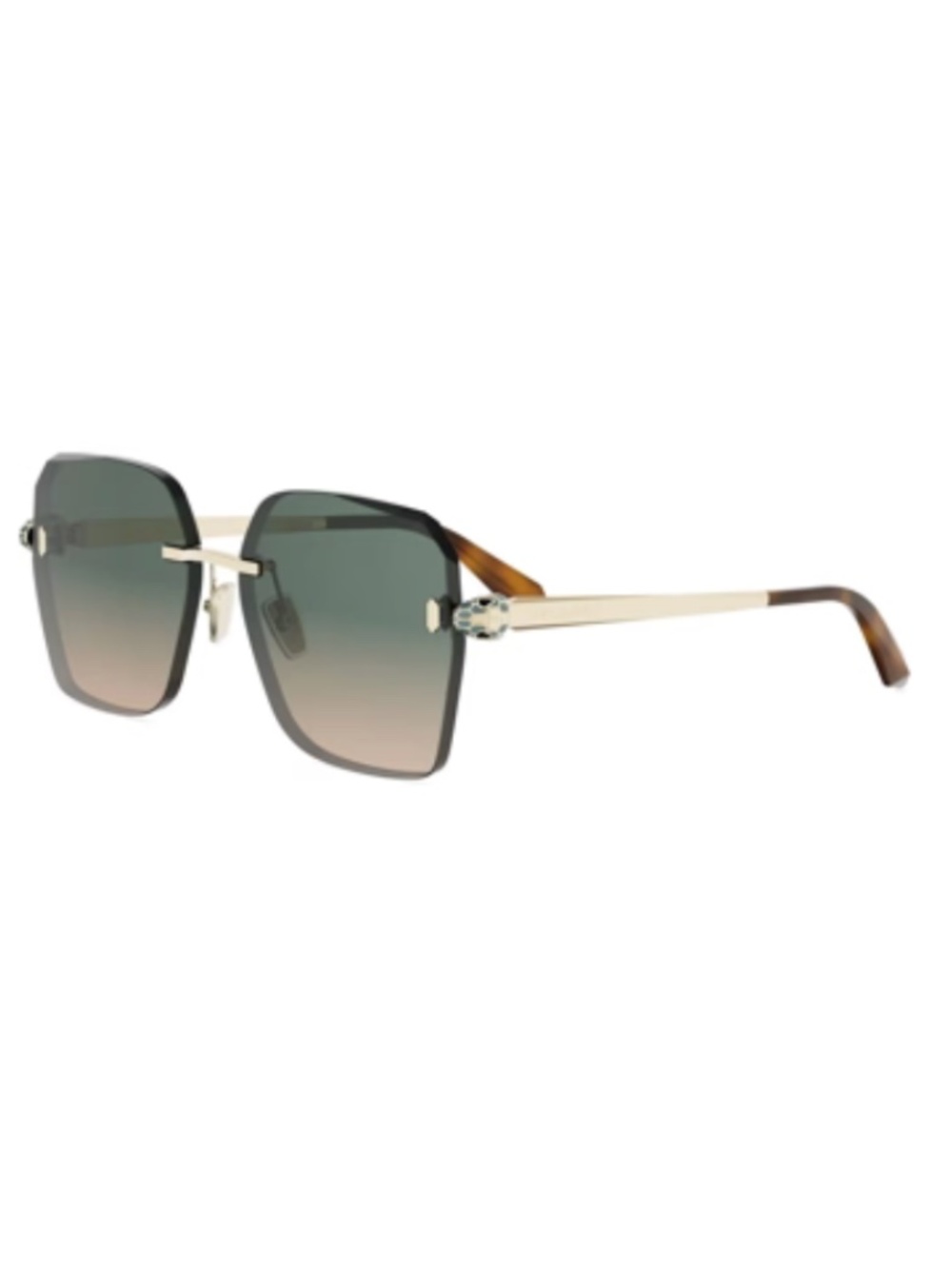 Bvlgari BV40066U 33P 58 Metal Gold Green Gradient Sunglasses Bulgari